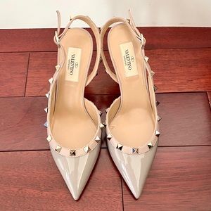 Valentino Rockstud Slingback Patent Pump